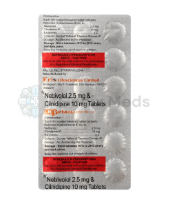 Nebivolol 2.5 mg & Cilnidipine 10mg Tablets (LN Beta 2.5)